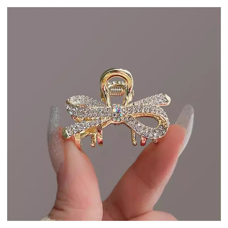 Alloy Rhinestone Grab Clip Shining Rhinestone Ponytail Clip Hairpin Headdress Jewelry Decoration