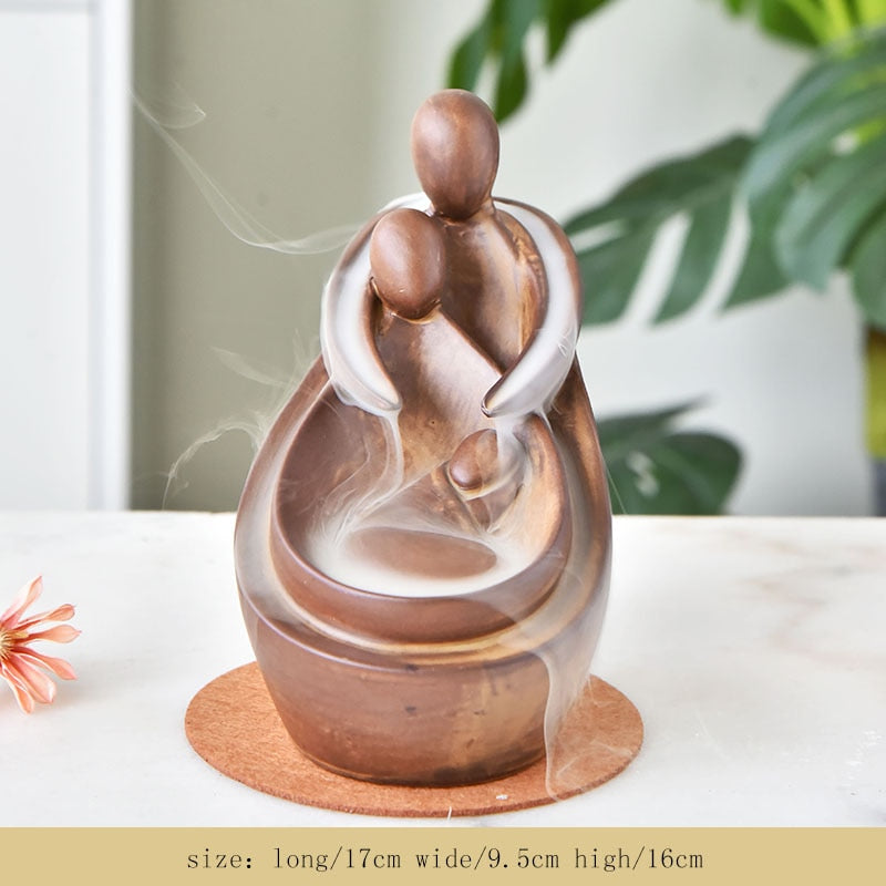 7-Color Change Incense Burner Handmade Ceramic Dragon Backflow Incense Burner Creative Smoke Waterfall Incense Holder Censer