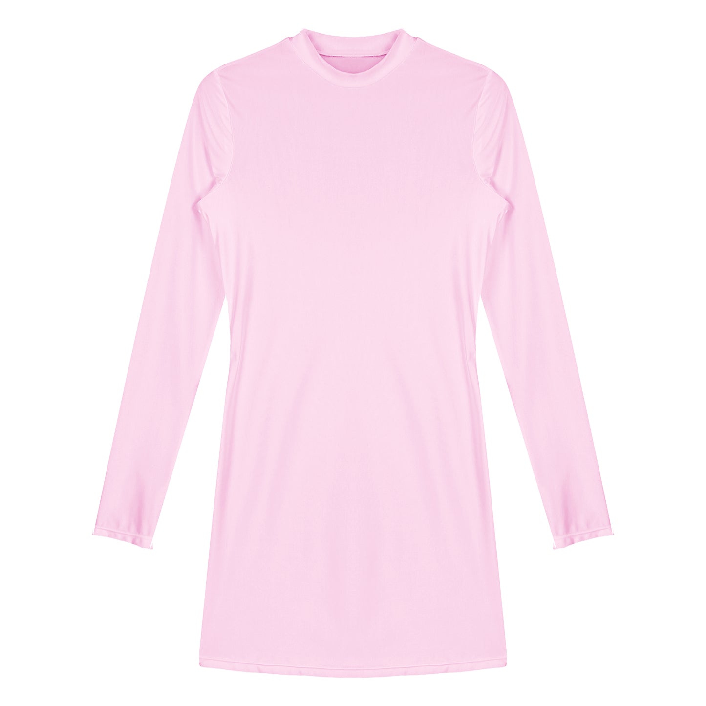 Bodycon Dress Smooth Stretchy Tight Party Dress Glossy Long Sleeve Dress Clubwear