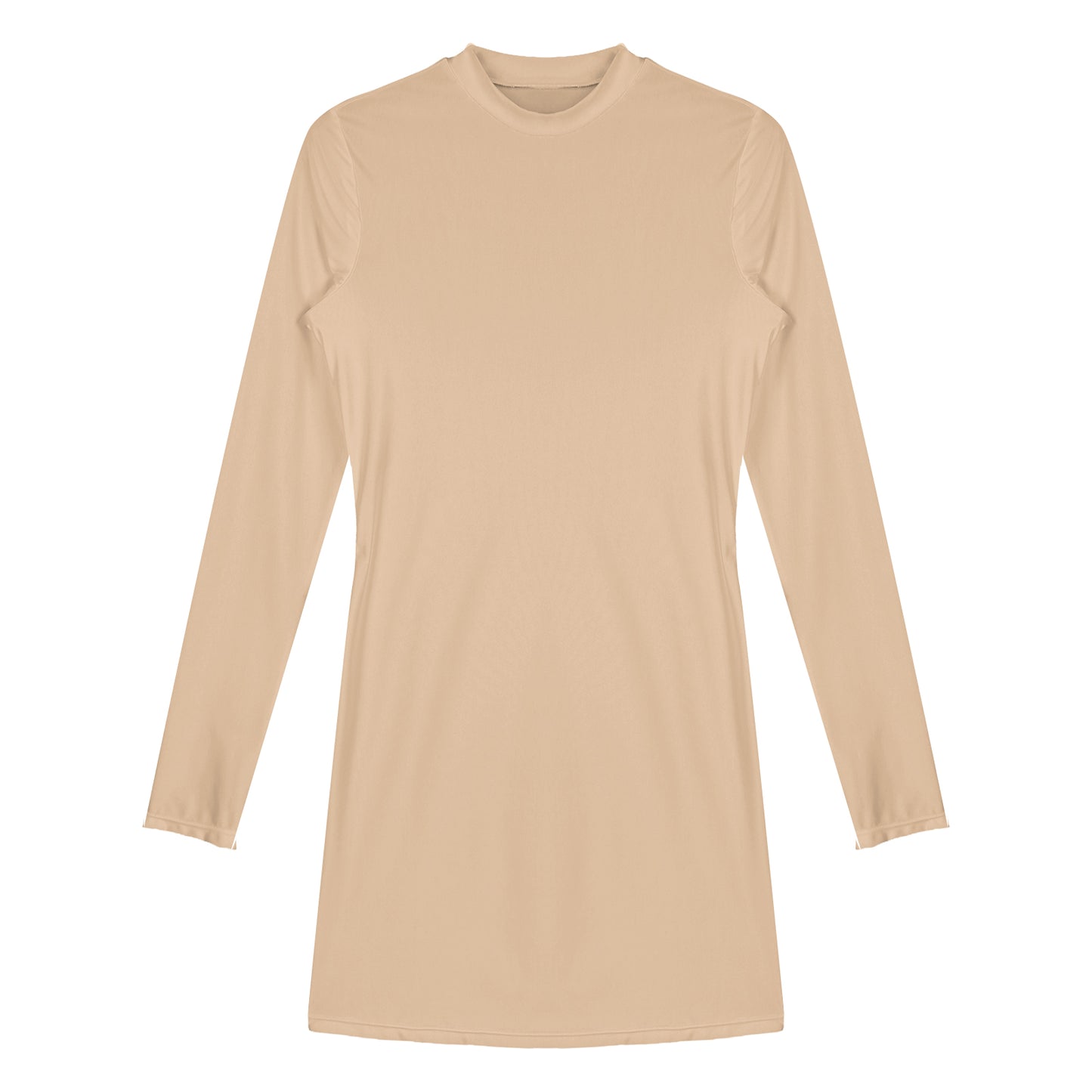 Bodycon Dress Smooth Stretchy Tight Party Dress Glossy Long Sleeve Dress Clubwear