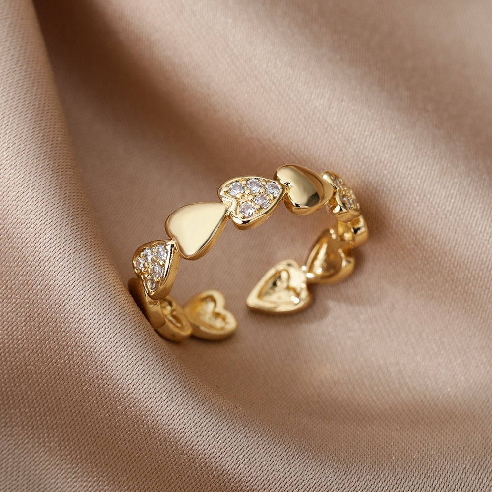 Vintage Daisy Rings Cute Flower Ring Adjustable Open Cuff