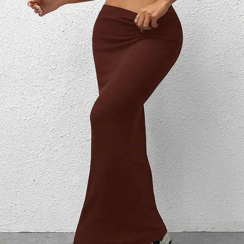 Skirt Summer Solid New Streetwear Fashion Casual Slim Versatile Female Straight Skirt Elegant Simple Knitted Skirt