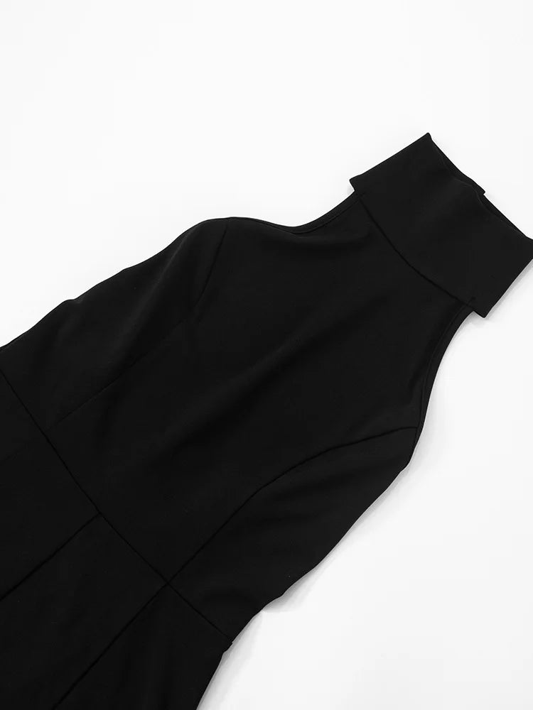 Contrast Ruffled Jumpsuit Sleeveless Rompers Fashion Splice Casual High Waist Playsuits