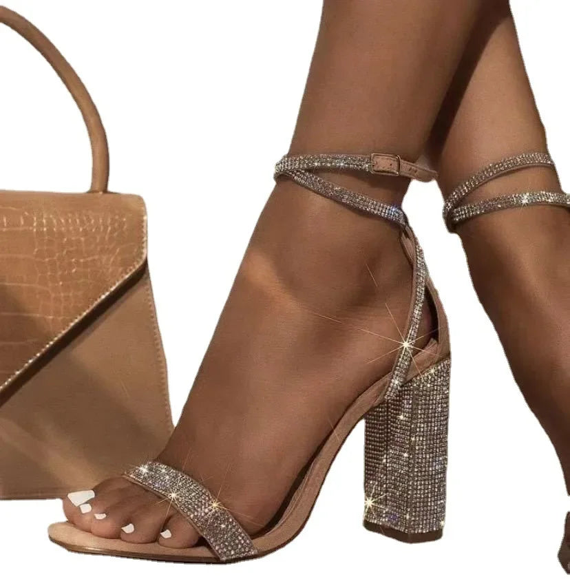 Sandals Rhinestone Sexy Transparent Heels