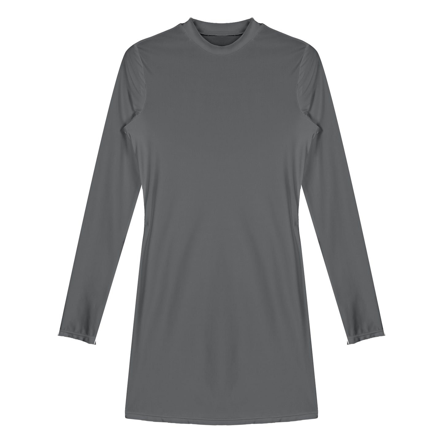 Bodycon Dress Smooth Stretchy Tight Party Dress Glossy Long Sleeve Dress Clubwear