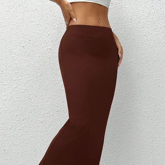 Skirt Summer Solid New Streetwear Fashion Casual Slim Versatile Female Straight Skirt Elegant Simple Knitted Skirt