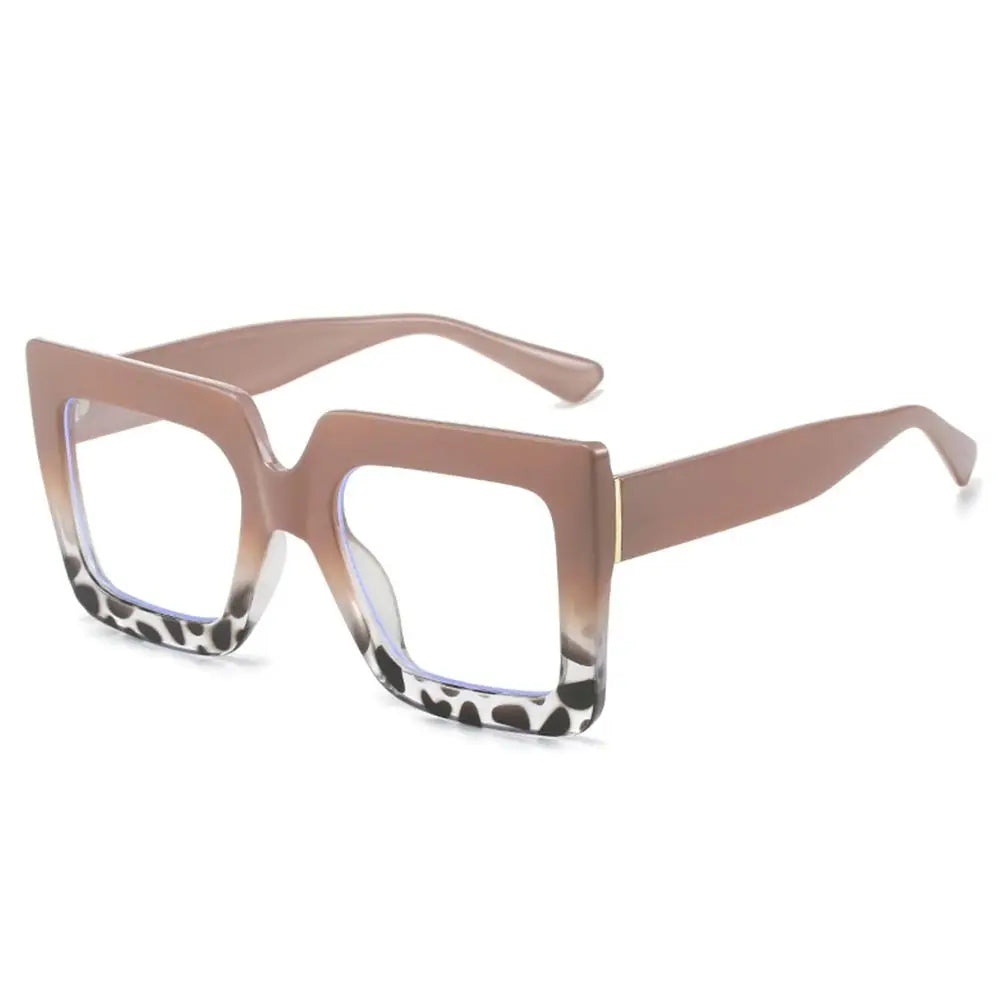 Oversized Square Glasses Frames Transparent New Fashion Black Optical Lenses Eyeglasses Luxury Big Eyewear