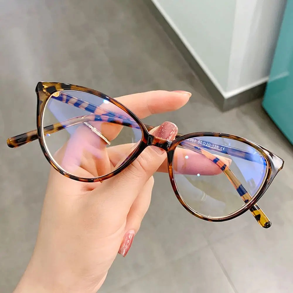 Anti Blue Light Computer Reading Glasses Fashion Round Frame Eyeglasses High Definition Eyewear