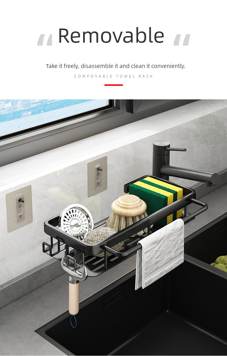 Punch-Free Storage Rack Wall-Mounted Tool for Kitchen Bathroom storage