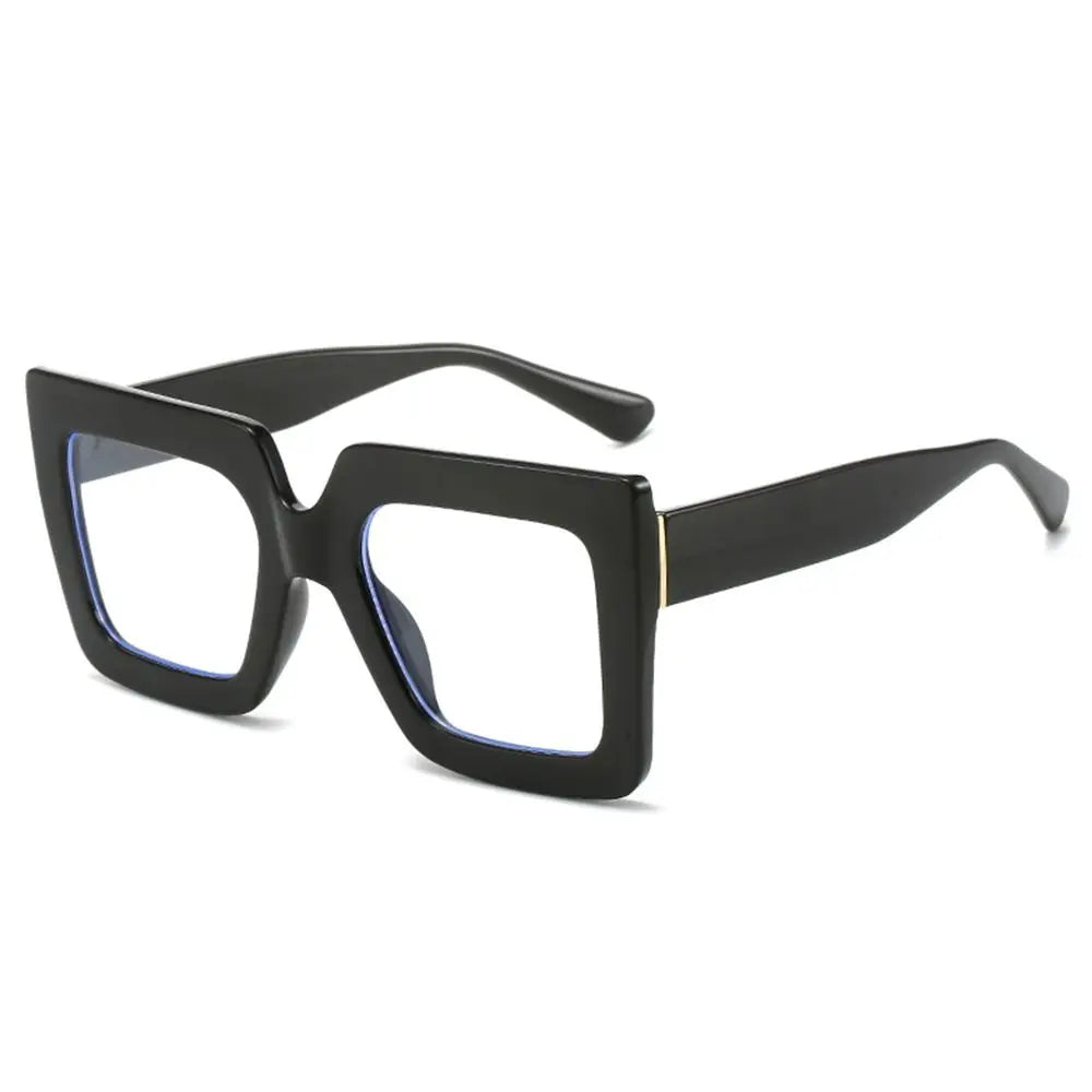 Oversized Square Glasses Frames Transparent New Fashion Black Optical Lenses Eyeglasses Luxury Big Eyewear