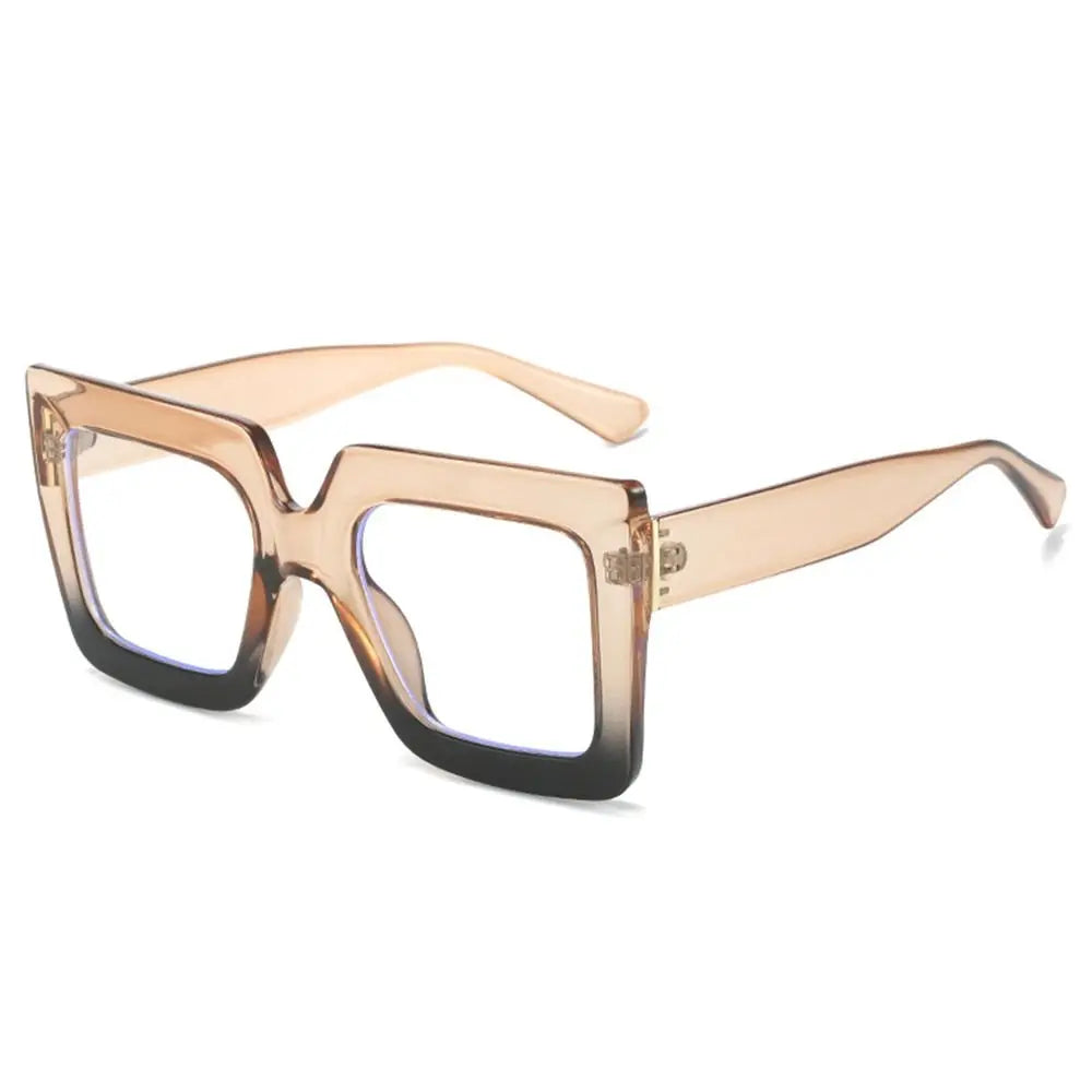 Oversized Square Glasses Frames Transparent New Fashion Black Optical Lenses Eyeglasses Luxury Big Eyewear