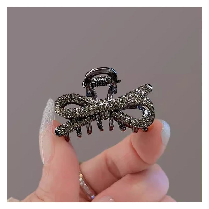 Alloy Rhinestone Grab Clip Shining Rhinestone Ponytail Clip Hairpin Headdress Jewelry Decoration