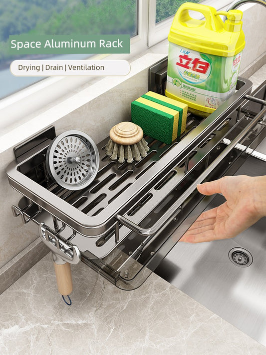 Punch-Free Storage Rack Wall-Mounted Tool for Kitchen Bathroom storage