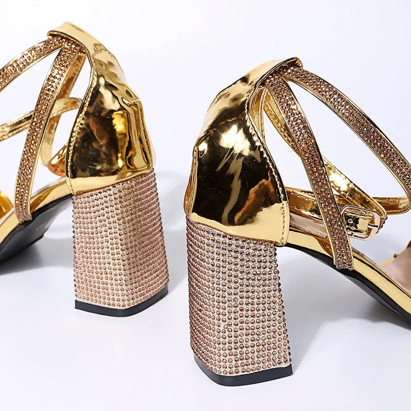 Sandals Rhinestone Sexy Transparent Heels