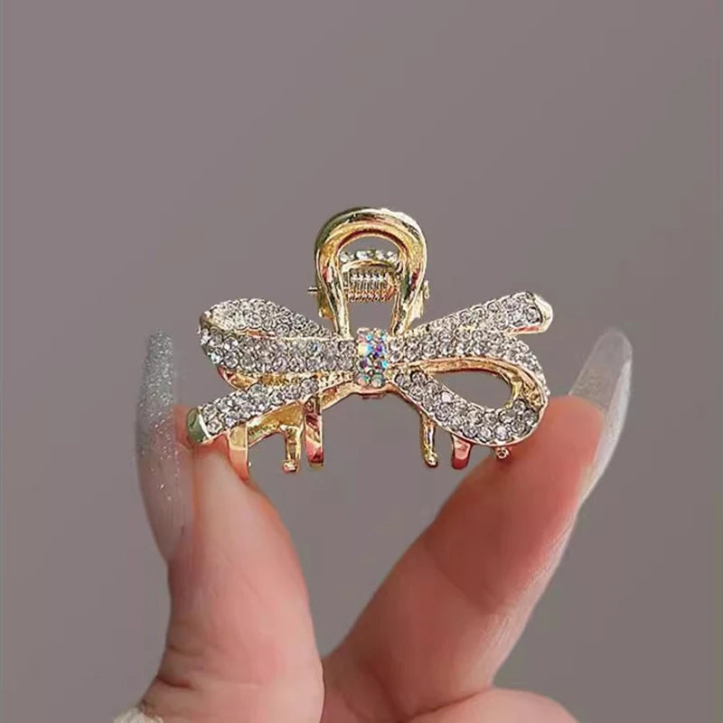 Alloy Rhinestone Grab Clip Shining Rhinestone Ponytail Clip Hairpin Headdress Jewelry Decoration