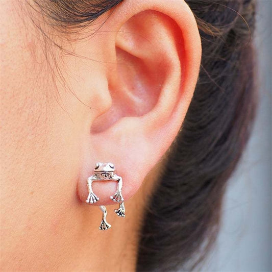 Cute Frog Earrings Animal Gothic Stud Earrings