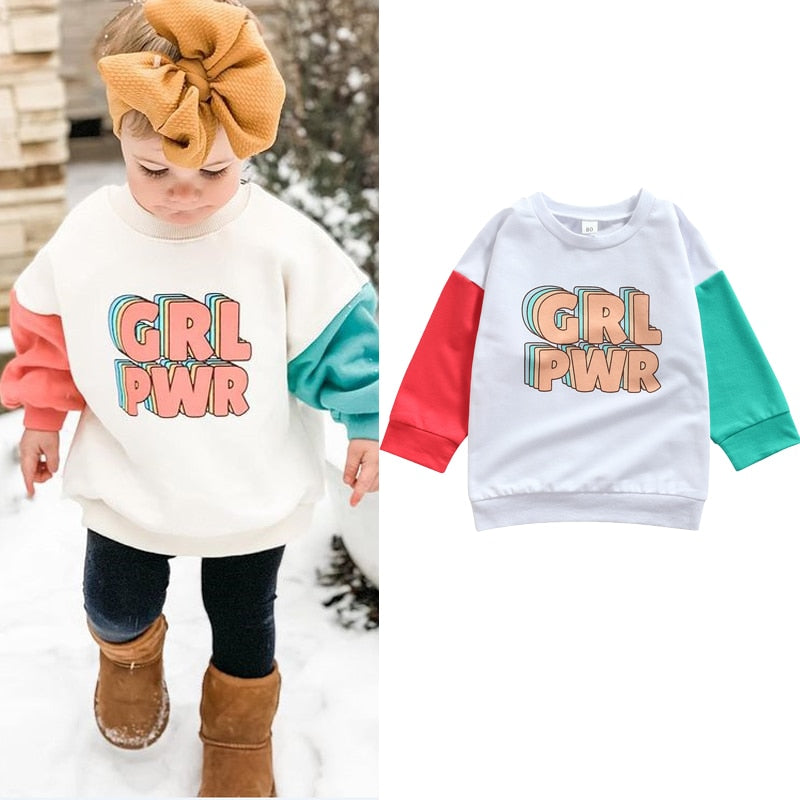 Children's fashion Sweatshirts Autumn Long Sleeve Letter Printed Top Shirts