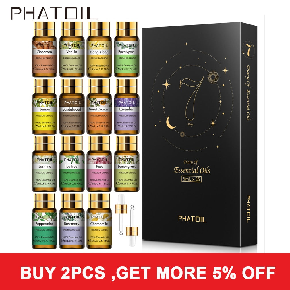 Pure Essential Oils 15pcs Set Natural Plant Aroma Essential Oil Diffuser