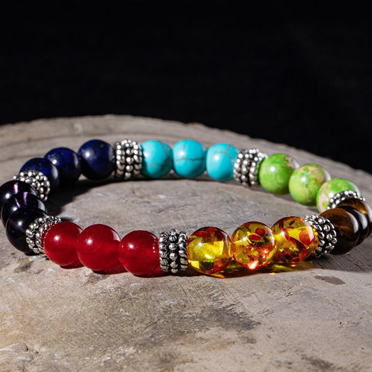 Natural Stone Beads 7 Chakra Bracelets Tiger eyes stones