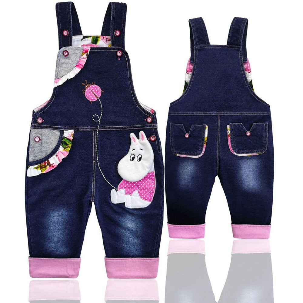0-4T Baby Overalls Infant Boys Girls Jeans Rompers Bebes Trousers Cartoon Clothes Toddler denim Pants jumpsuit Kids Clothing