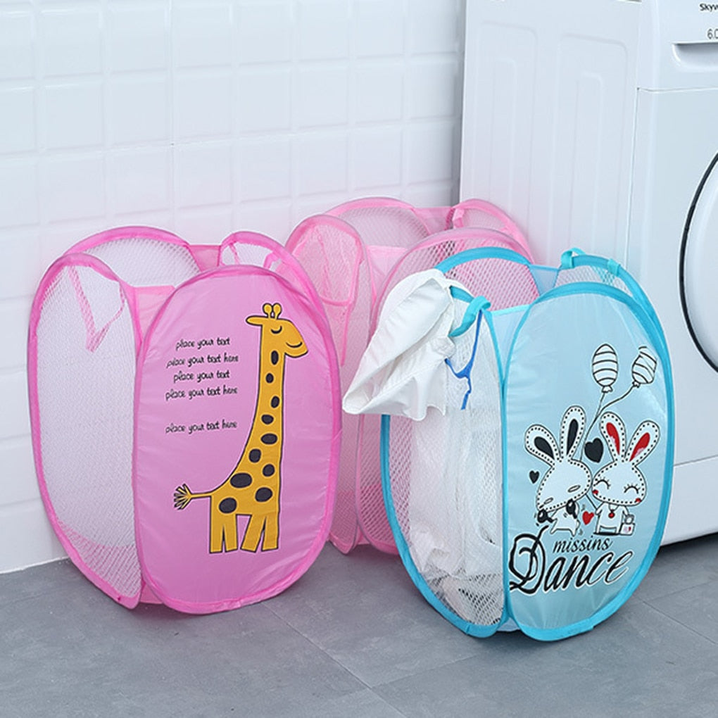 Cartoon Sorting Basket Folding Clothes Storage Basket Laundry Basket Children Kids Toys Sundries Storage Organizer Home Storage