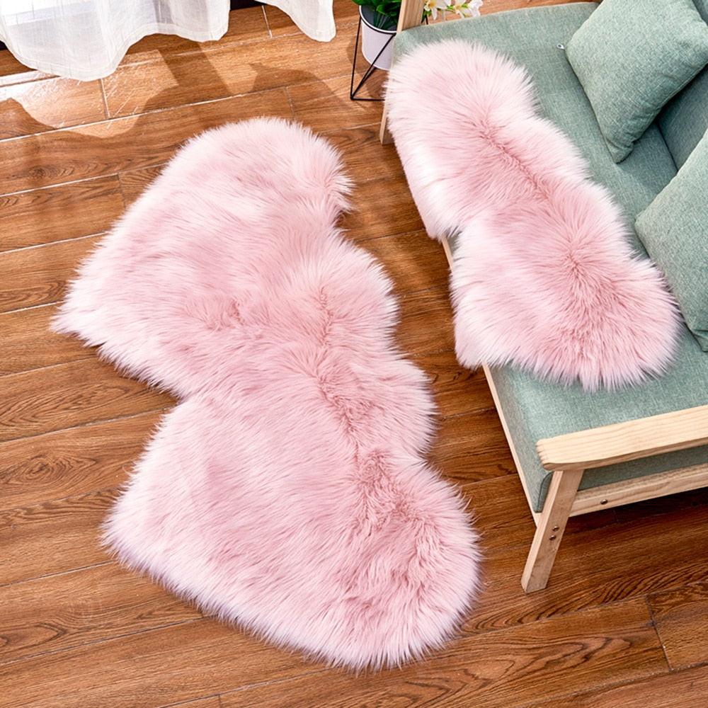 Carpets For Living Room Double Love Heart Shaggy Area Rugs