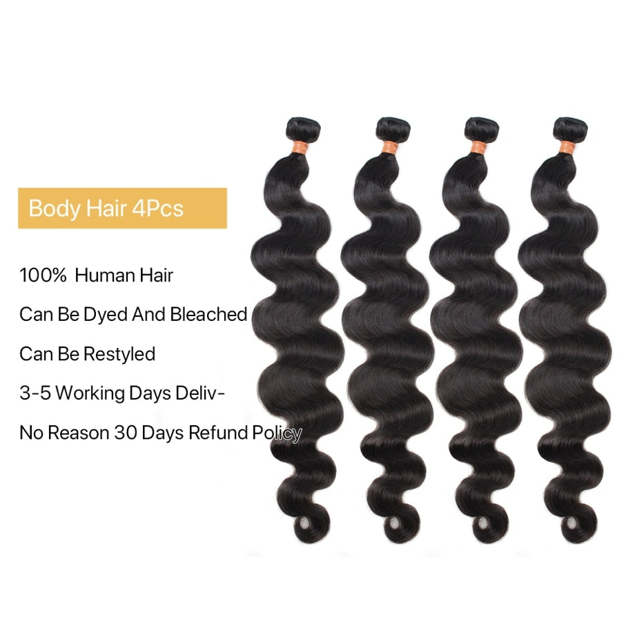 Body Wave bundles human hair Brazilian Natural Hair Weave 4 Remy Human hair bundles for Women Hair Extensions