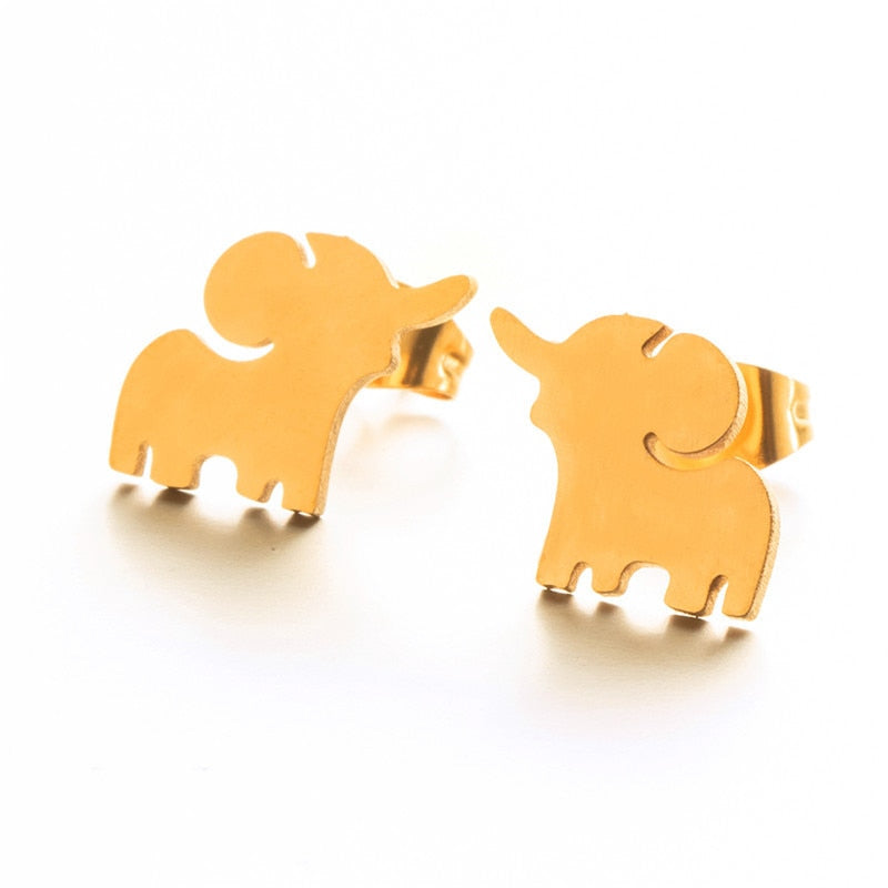 Multiple Minimalist Stud Earrings Stainless Steel Animals Cute Earrings Carnations jewelry Accessories