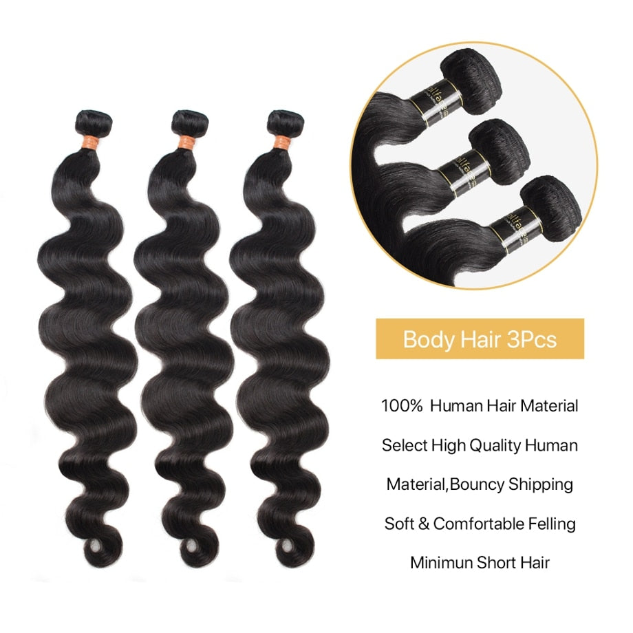 Body Wave bundles human hair Brazilian Natural Hair Weave 4 Remy Human hair bundles for Women Hair Extensions