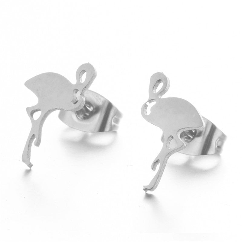 Multiple Minimalist Stud Earrings Stainless Steel Animals Cute Earrings Carnations jewelry Accessories