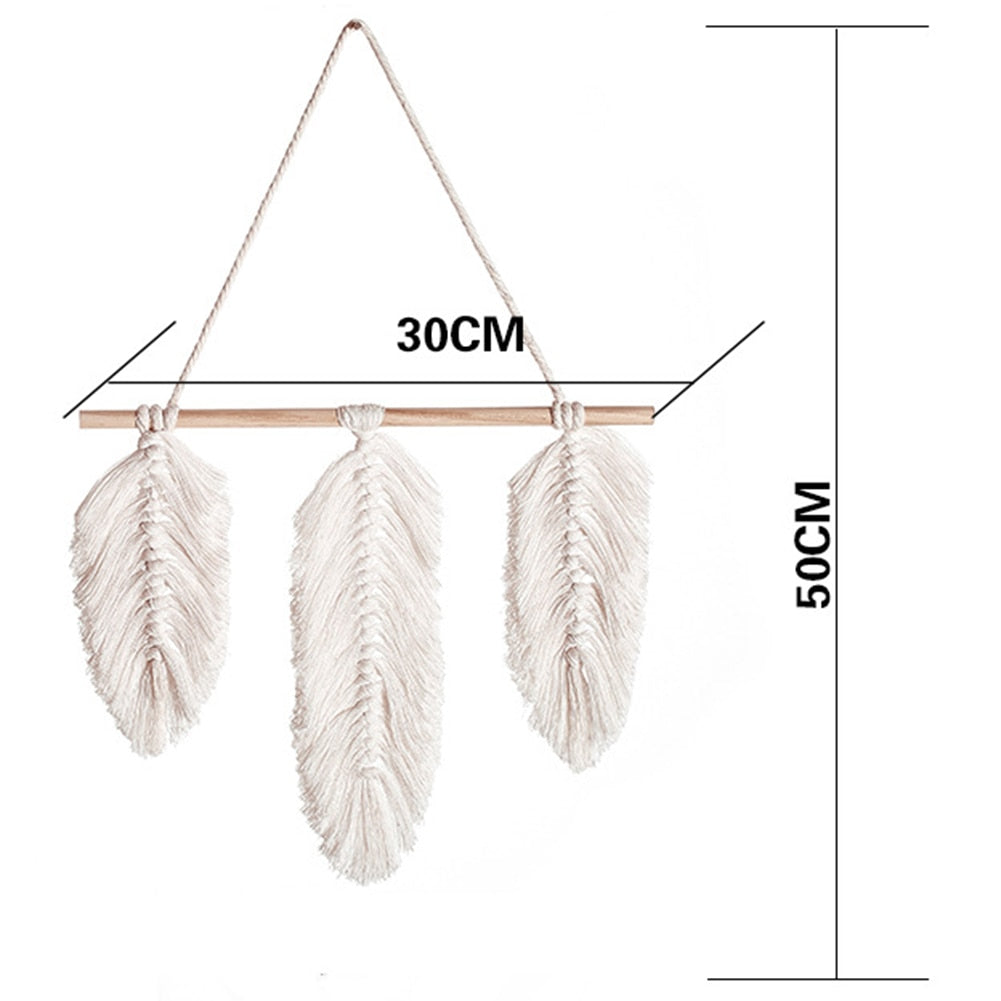 Macrame Wall Hanging Boho Tapestry Angels Wing Woven Bohemian Wall Décor Home Decoration For Apartment Bedroom Living Room