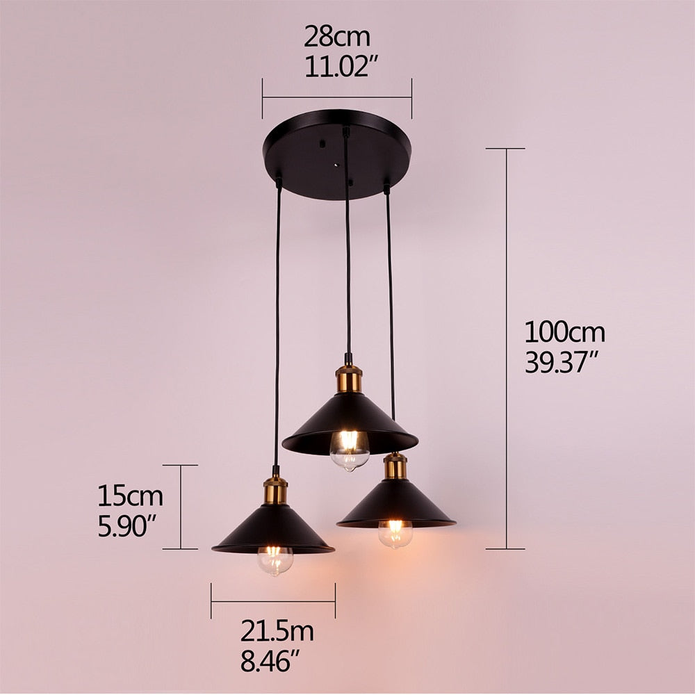 Industrial Retro Iron Interior Decoration LED E27 Pendant Light Small Pendant Lamps