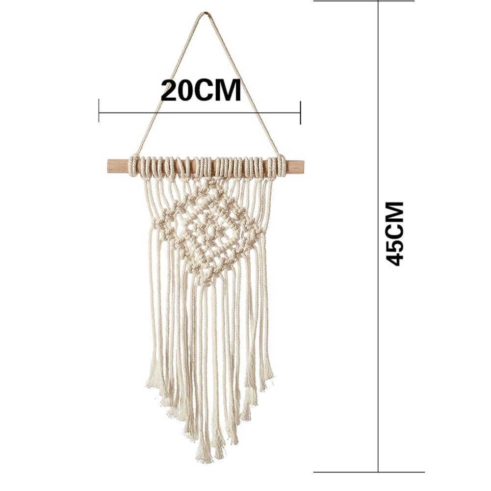 Macrame Wall Hanging Boho Tapestry Angels Wing Woven Bohemian Wall Décor Home Decoration For Apartment Bedroom Living Room