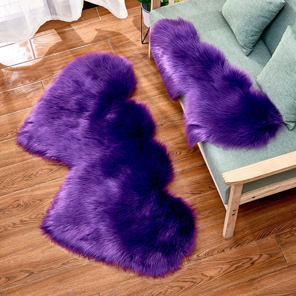 Carpets For Living Room Double Love Heart Shaggy Area Rugs