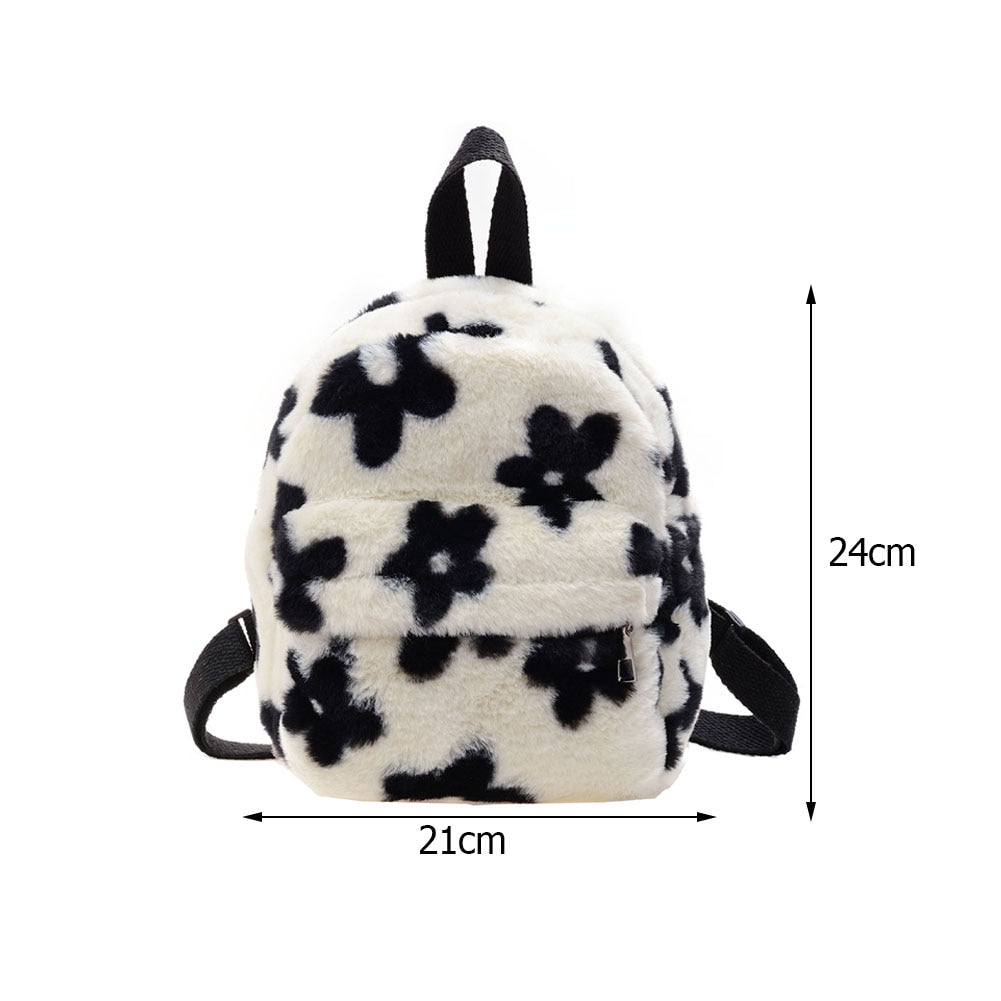 Portable Travel Rucksacks Casual Lamb Fleece cute Bear Shaped Shoulder Backpack