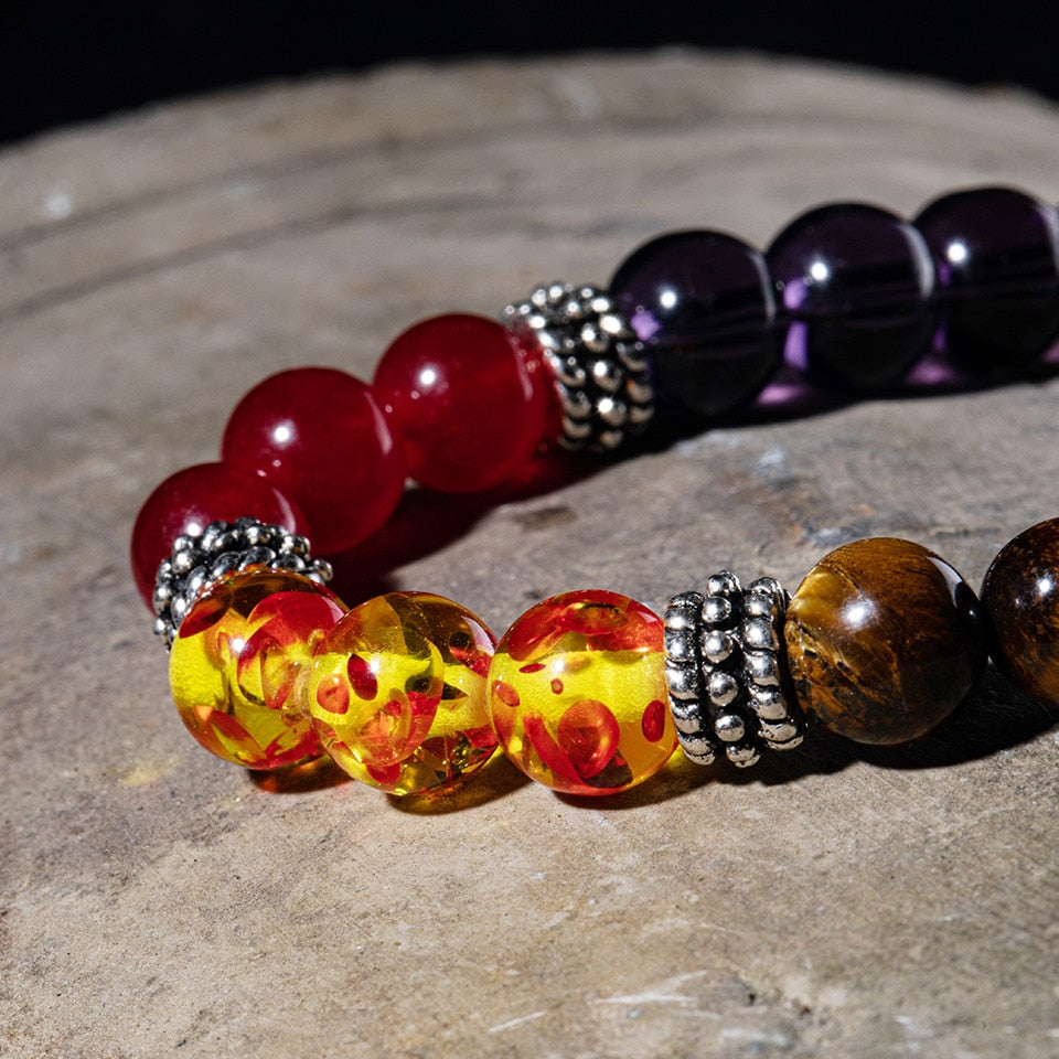 Natural Stone Beads 7 Chakra Bracelets Tiger eyes stones