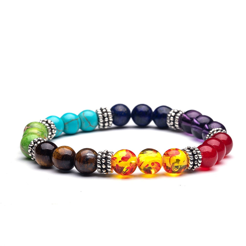 Natural Stone Beads 7 Chakra Bracelets Tiger eyes stones