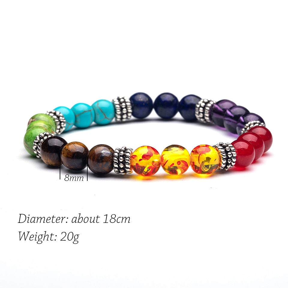 Natural Stone Beads 7 Chakra Bracelets Tiger eyes stones