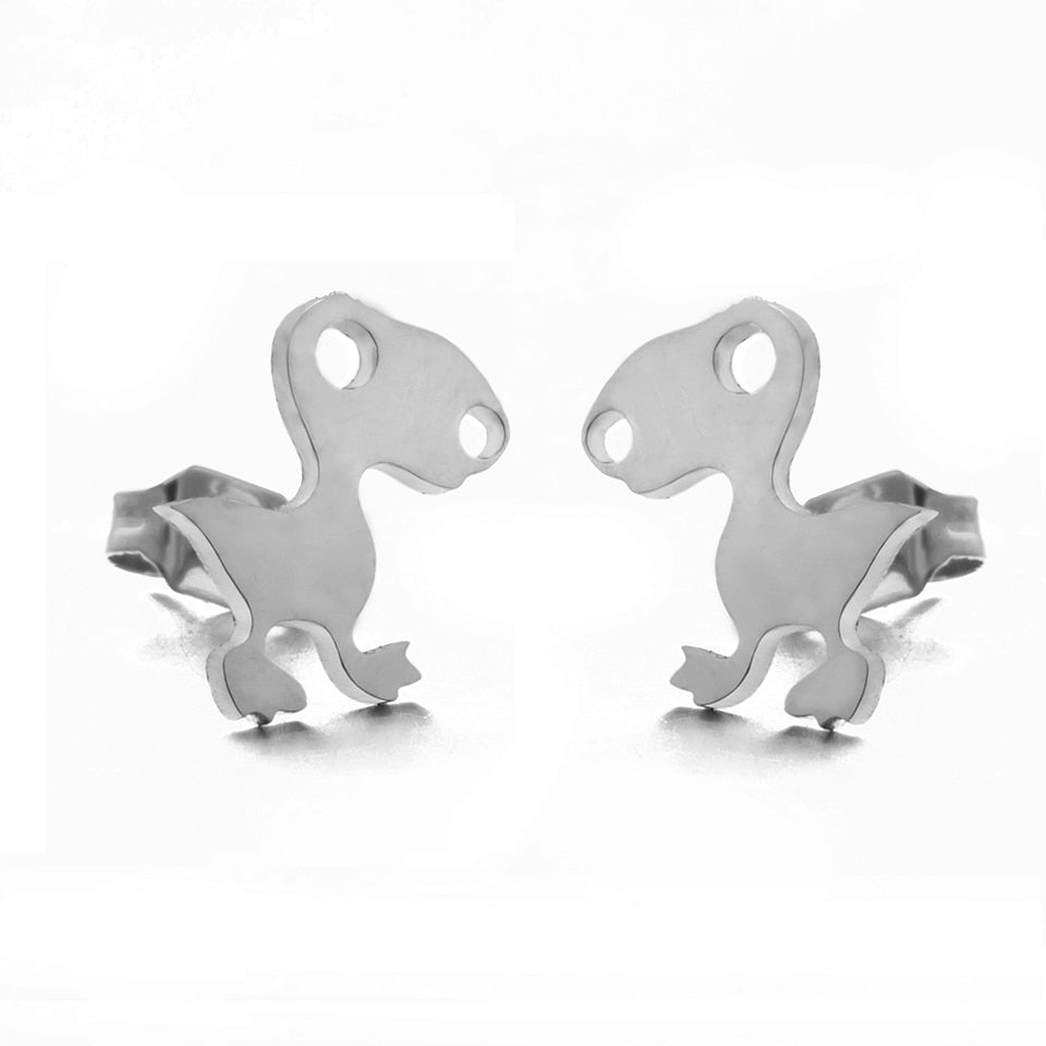 Multiple Minimalist Stud Earrings Stainless Steel Animals Cute Earrings Carnations jewelry Accessories