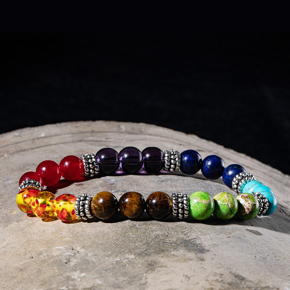 Natural Stone Beads 7 Chakra Bracelets Tiger eyes stones