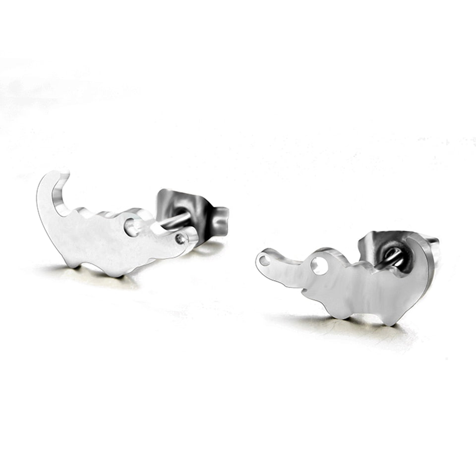 Multiple Minimalist Stud Earrings Stainless Steel Animals Cute Earrings Carnations jewelry Accessories