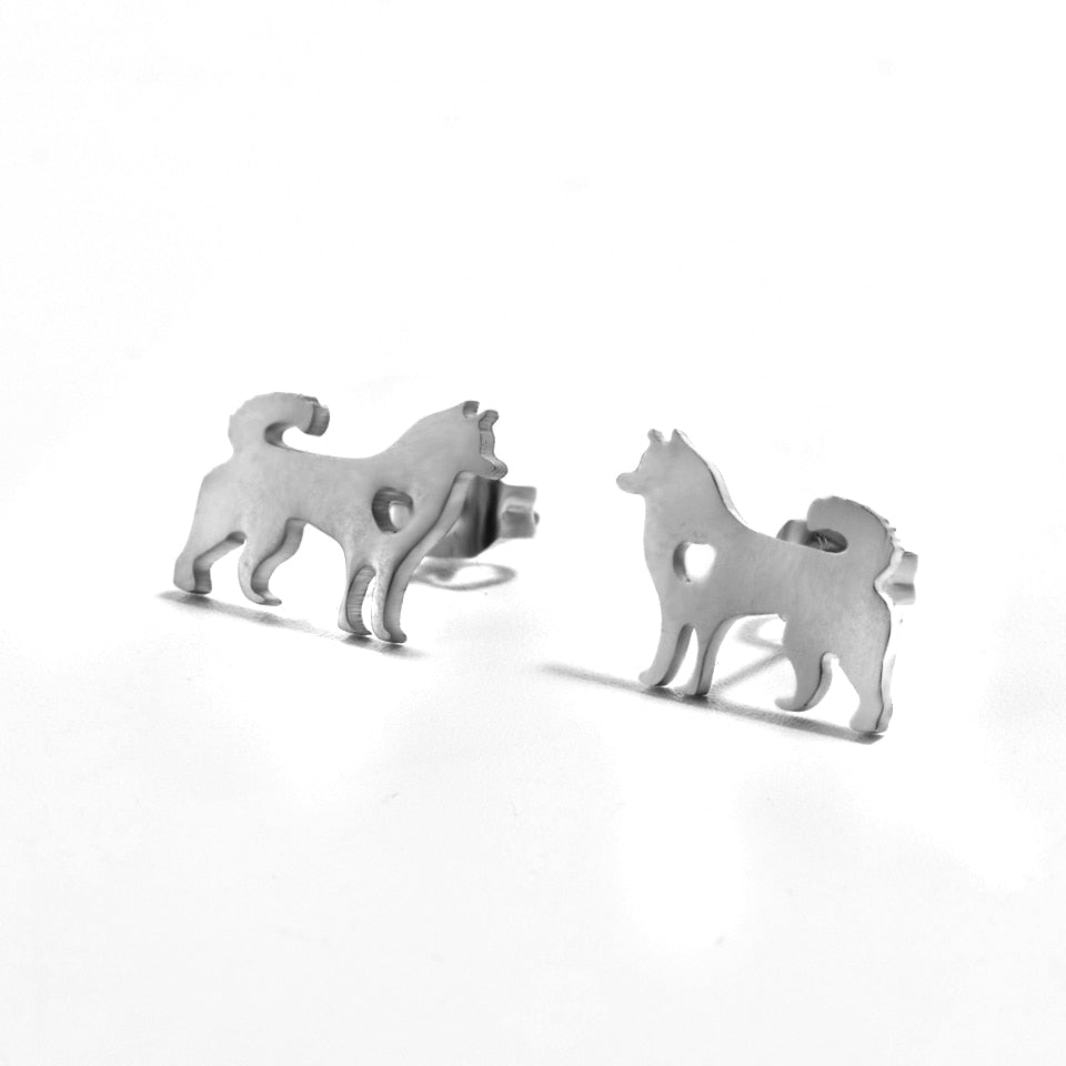 Multiple Minimalist Stud Earrings Stainless Steel Animals Cute Earrings Carnations jewelry Accessories