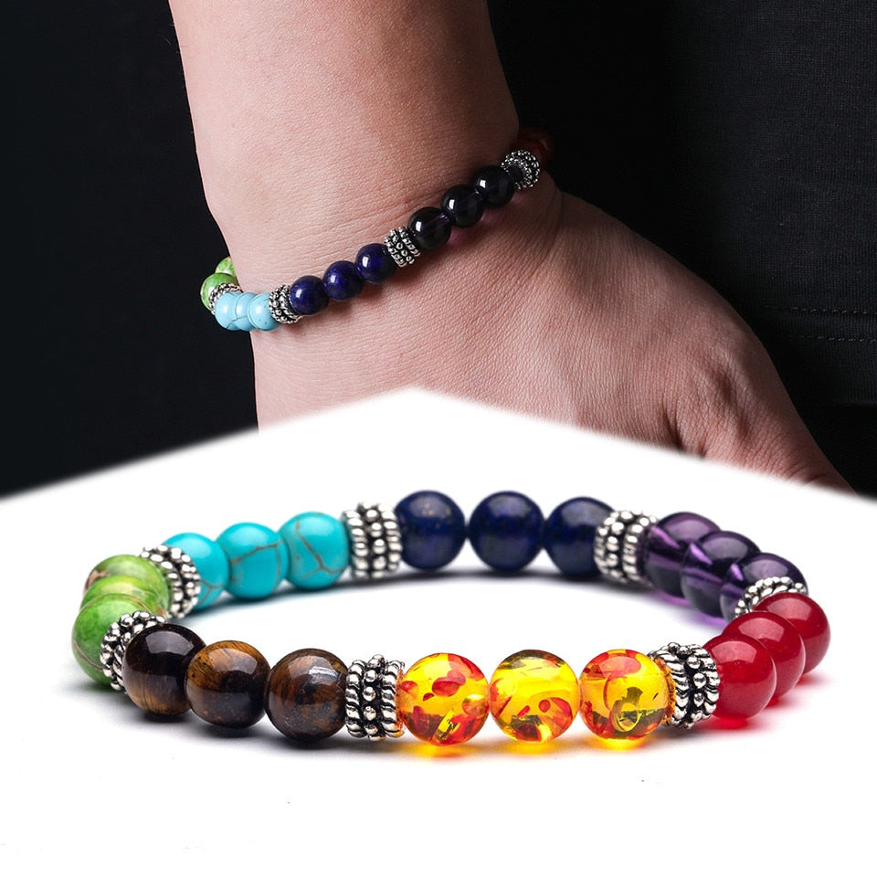 Natural Stone Beads 7 Chakra Bracelets Tiger eyes stones