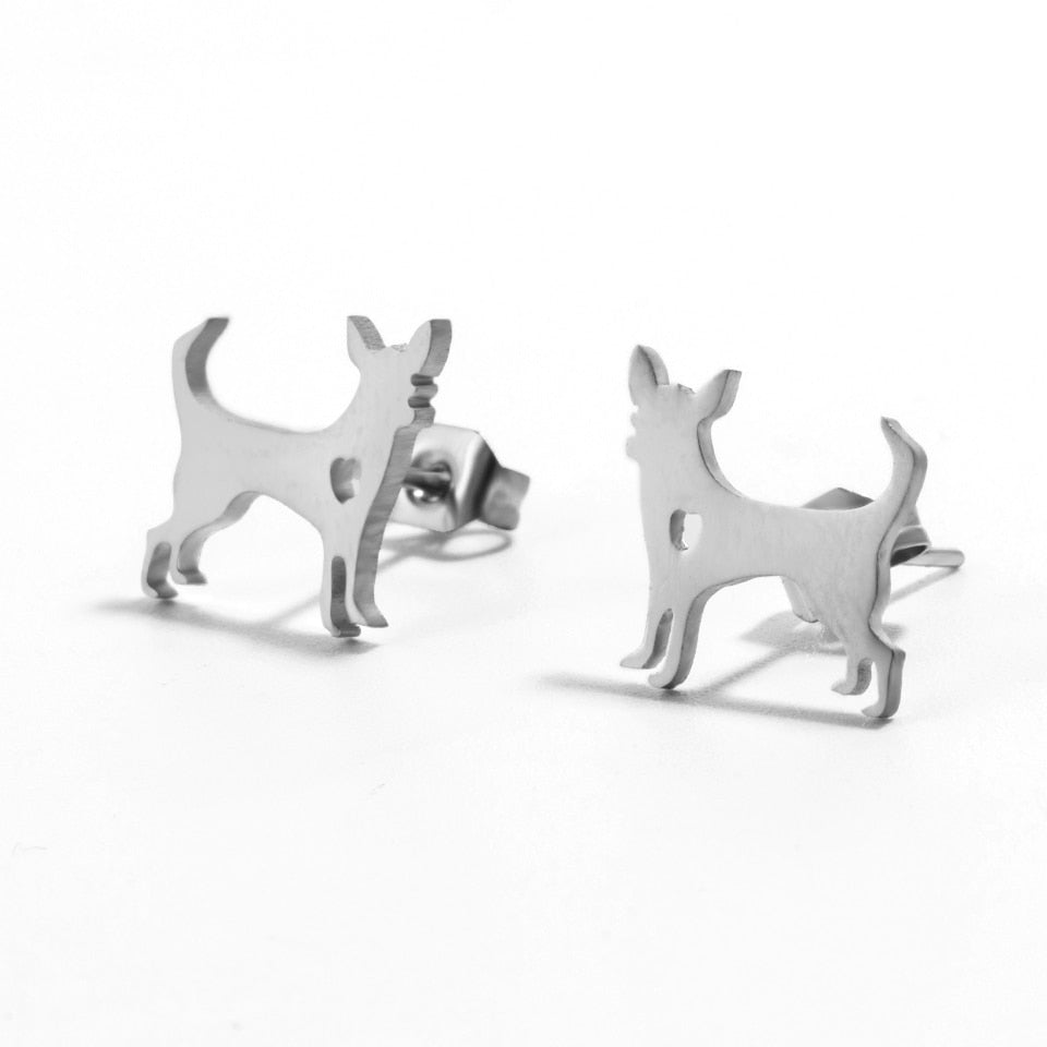 Multiple Minimalist Stud Earrings Stainless Steel Animals Cute Earrings Carnations jewelry Accessories