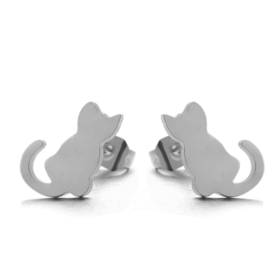 Multiple Minimalist Stud Earrings Stainless Steel Animals Cute Earrings Carnations jewelry Accessories