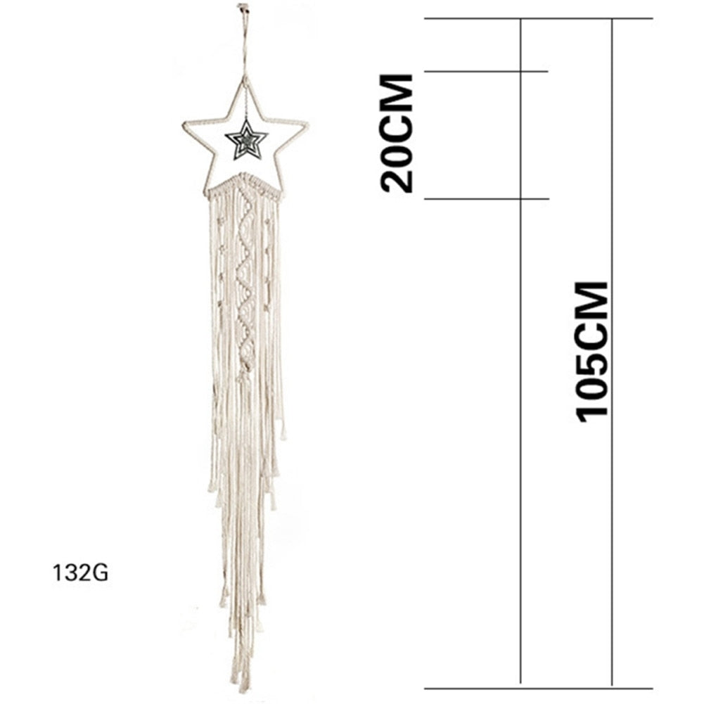 Macrame Wall Hanging Boho Tapestry Angels Wing Woven Bohemian Wall Décor Home Decoration For Apartment Bedroom Living Room