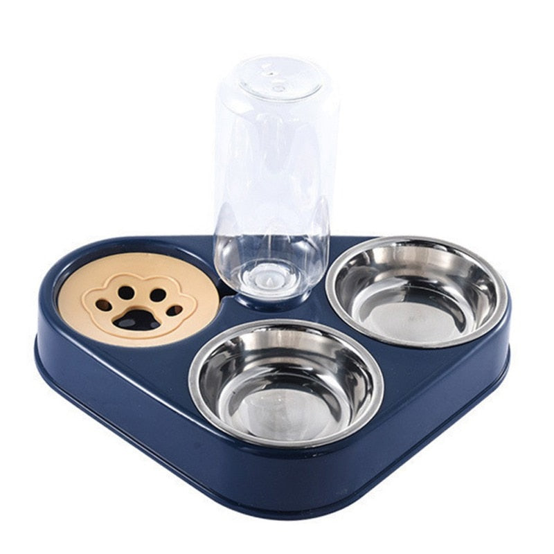 Dog Bowl Cat Feeder Bowl With Dog Water Bottle Automatic Drinking Pet Bowl Cat Food Bowl Pet Stainless Steel