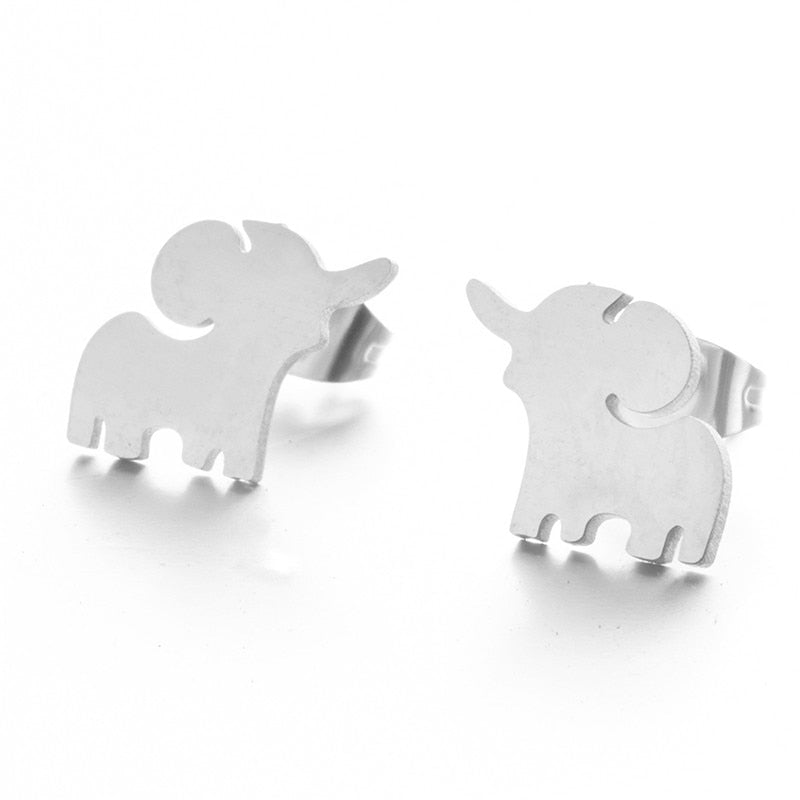 Multiple Minimalist Stud Earrings Stainless Steel Animals Cute Earrings Carnations jewelry Accessories