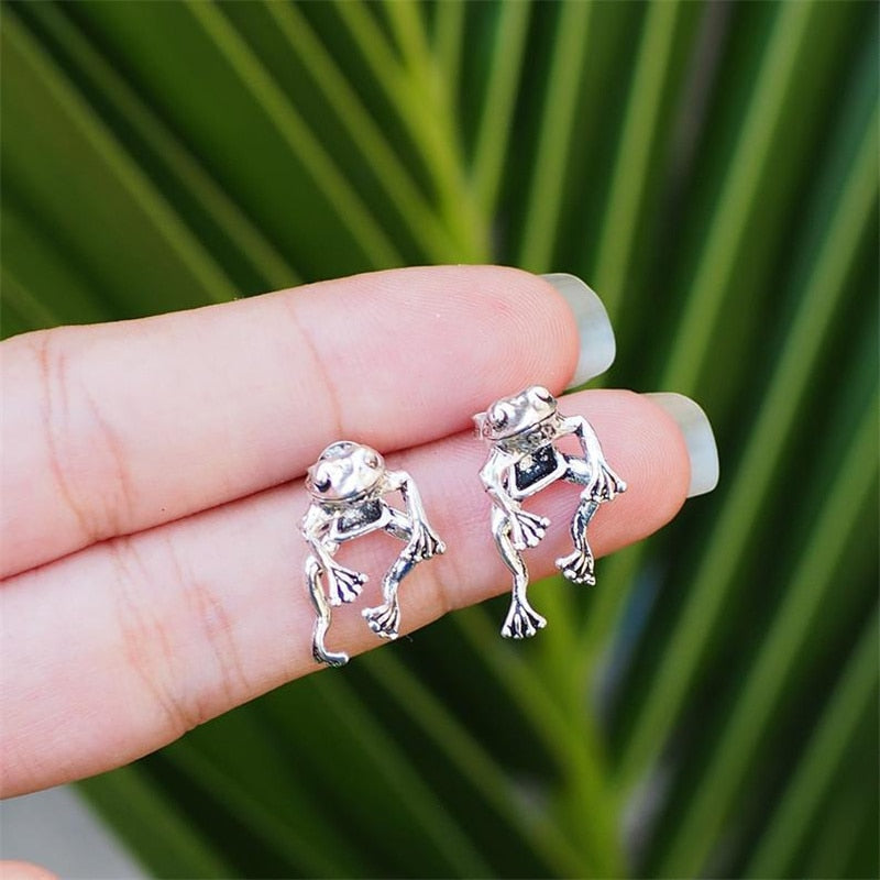 Cute Frog Earrings Animal Gothic Stud Earrings