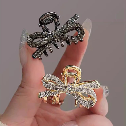 Alloy Rhinestone Grab Clip Shining Rhinestone Ponytail Clip Hairpin Headdress Jewelry Decoration